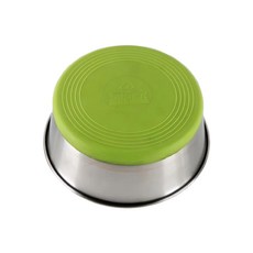 SUPER 休普 不銹鋼止滑碗, 碗體加厚, 底部矽膠止滑墊, 17.5*20.8*7cm, 粉綠, 1個