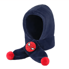 MARVEL 漫威 SPIDER-MAN 蜘蛛人 兒童款絨毛保暖圍巾帽圍脖帽 HM1037