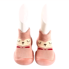 寬頭防滑透氣膠底學步鞋 高筒襪鞋