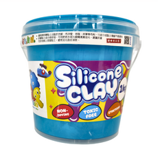 Q-doh 有機矽膠黏土歡樂柔軟量量桶 16種顏色可選擇, 蒂芬妮藍, 1kg, 1桶