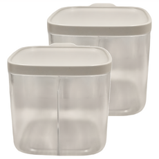 台壁兩用調味盒 調料盒 雙格, 透明色, 2個