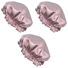 BIOAM 佰歐安 天然蠶絲大尺寸舒眠護髮帽 - 防靜電 秀髮柔順不毛躁 彈性鬆緊帶, 50g, 3個