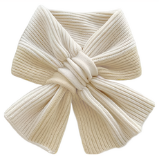 慵懶風 拼色圍巾 時尚美觀, 96 x 27cm, 白米色