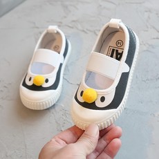 愛貝比 鬆緊套鞋帆布鞋 幼稚園室內鞋 休閒鞋 兒童鞋, 20碼(200mm), 小企鵝