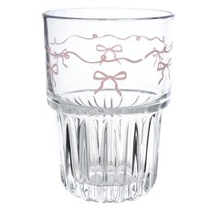 WORTH IT 渥思 韓系蝴蝶結玻璃杯, 透明色, 380ml, 1個
