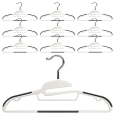 小麥購物 肩部防滑衣架 C397 83g, 開口款 曜夜黑, 10支