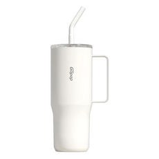 Gopop 帶吸管冰霸杯/保溫杯 30OZ 900ml 優雅白 雙飲設計, 1個