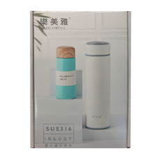 Luminarc 樂美雅 316保溫杯2入組 450ml + 180ml, 白色 + 藍色, 1組