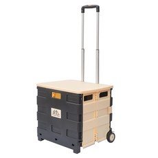 OUTDOOR-FOREST 多功能特大型(65L)折疊有蓋推車, 黑色+象牙色, 1個