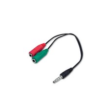 i-gota 電腦耳麥轉手機3.5mm轉接器 20cm (兩母轉一公) V-100A, 黑色, 1入