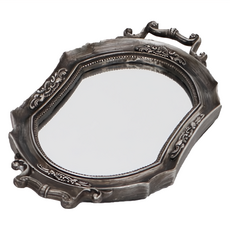 Prologue 英式古典鏡面飾台 ARCH-03 鏡面玻璃 樹脂 金屬掛鉤 W23.5*15*H2.5CM, 防舊銀色角形