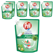 Pril 淨麗 小蘇打高效草本洗碗精補充包, 1L, 6包