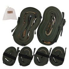 StoneCold 防水布帳篷綁帶 2條+輔助帶4條+袋子 卡其色, 帳篷綁帶1000 x 2.5cm + 輔助帶300 x 2.5cm