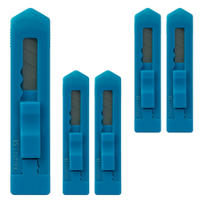 日本 MIDORI XS迷你系列 美工刀 藍色 35277 輕巧 辦公學生適用, 5個