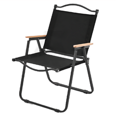 克米特 折疊椅 露營椅 櫸木手把, 黑色, 1個