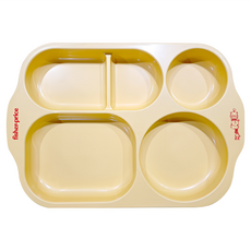 Fisher-Price 費雪 兒童分隔餐盤, 玉米澱粉PLA材質, 寬裕大小及深度, 五格分隔設計, 米黃色, 305 x 210 x 30mm, 1個