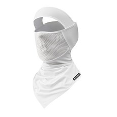 AREX SPORT 戶外騎行防曬冰絲面罩 親膚透氣網眼護臉脖圍三角巾, 純淨白, 均碼(47 x 29cm), 1件