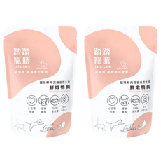 tata.care 踏踏寵膳 貓咪鮮肉泥機能主食 鮮燉鴨胸, 添加牛奶磷脂, 幫助心血管保健, 薑黃素促進新陳代謝, 維持理想體態, 140g, 2包