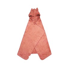 FABELAB 連帽浴巾 3-7歲 (75x120cm) 70%植物纖維 30%有機棉, 莓紅兔, 1條