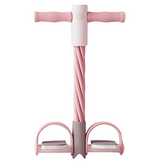 MICHAEL FITNESS 麥克健身 語音計數腳蹬拉力器, 運動健身輔助, NBR泡棉+環保TPE, 粉, 1個, (55 + 11.5) x 27cm