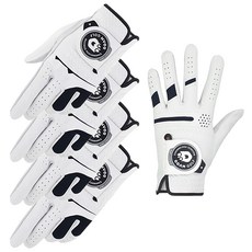 DDAM GOLF 汗水高爾夫 男士半羊皮高爾夫手套4入 + 高級套裝高爾夫左手手套, 5個, 混色