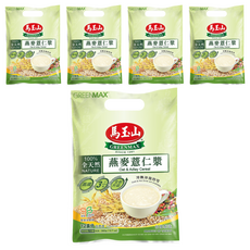 馬玉山 燕麥薏仁漿, 100% 全天然, 高纖, 冷熱皆宜, 30g, 12包, 5袋