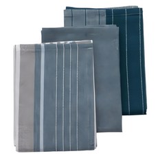 kela 擦拭布 3條 Set (藍) 100%棉, 65 x 45 x 0.1cm