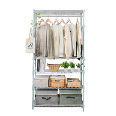 Steel Tycoon 鋼鐵力士 四層單桿吊衣組 含PP/工業輪, 綠色, 36 x 91 x 150 cm