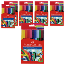 FABER-CASTELL 輝柏 11-150-A 彩色連接筆, 10色, 6盒