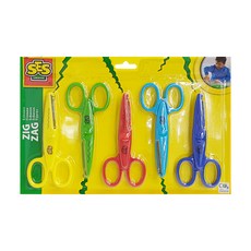 SES 兒童鋸齒剪刀套裝，多種顏色, 5款造型, 1組