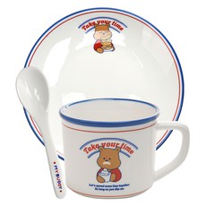 我的好友早午餐 3 件套, 盤子 + 杯子 + 勺子, 1套, 我的好友 多色