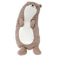 萌布朗 療癒系 極度歪腰抱枕, 88 x 36 x 21cm, 海獺