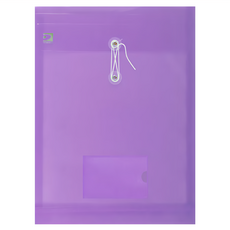 DaTaBanK 三田文具 A4 直式縄扣公文袋 附名片袋, 33 x 25cm, 紫色, 12個