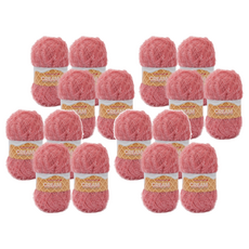 brandyarn 奶油系列 菜瓜布編織線 13號 玫瑰粉色 80克 4個, 16捲