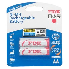 FDK 3號低自放電鎳氫充電電池 AA 2100mAh, 2個裝, 1組
