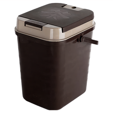 一鍵彈蓋茶水桶, 10公升, PP材質, 棕色, 1個