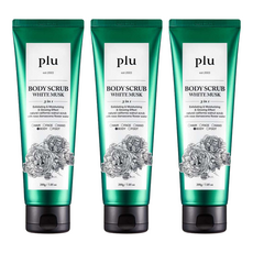 Plu 身體磨砂膏 白麝香, 3合1 去角質保濕, 200g, 3條
