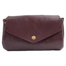 真皮頭層牛皮 四層收納 女士單肩背包 單肩/斜跨, 咖啡色, 21.5x12x6cm
