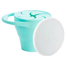 munchkin 滿趣健 折疊附蓋矽膠零食杯, 100%食品級矽膠, 薄荷綠, 1個