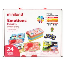 miniland 偵探桌遊組 口語表達 團隊合作 3-6歲 24張卡, 情緒引導, 1盒