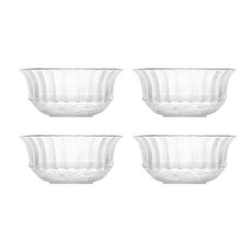 SSUEIM 花邊玻璃碗 耐熱100℃ 255毫升 泰國製, 透明, 4個