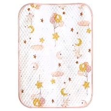 十月結晶抗菌隔尿墊, 萌兔探月 粉色, 1個