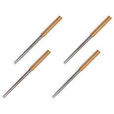 小麥購物 木柄不銹鋼餐具 G171 19g, 筷子, 原木色, 4雙