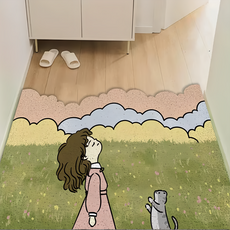 喬木居家 卡通可愛絲圈耐磨入戶地墊 少女心事 80 x 50cm - 防滑地墊/卡通地墊, 1個