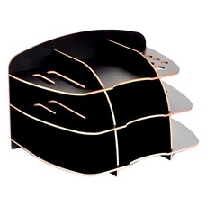 E.City DIY多層桌面文具收納架 625g 2個, 黑色, 3層