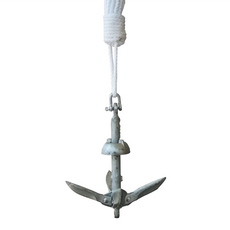 Aqua Marina Anchor 輕質四角錨 皮艇錨套件 8米繩 0.7Kg碳鋼折疊錨, 1個