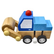 德德小品集 木製發條工程車, 藍車, 1個