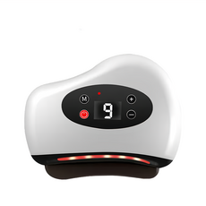 理享家 砭石電動智能刮痧板 9檔震動 G5198-2, 1個, 白色 + 黑砭石底板