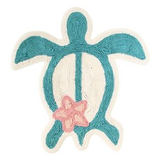 Tomo 療癒海洋生物地墊 柔軟舒適 浴室/臥室/兒童房適用, 水藍色海龜款, 1個, 65 x 62cm