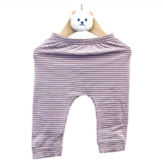 愛北鼻 寶寶發熱褲 芋紫條紋 小童發熱褲 寬條系列 台灣製造, 80cm, 1入